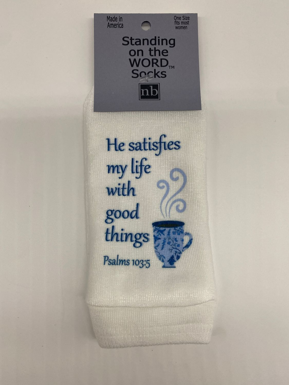 He satisfies my life with good things socks