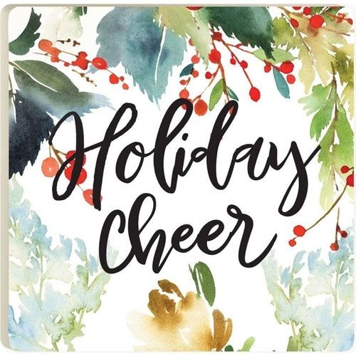 Holiday Cheer Floral Ceramic Coaster