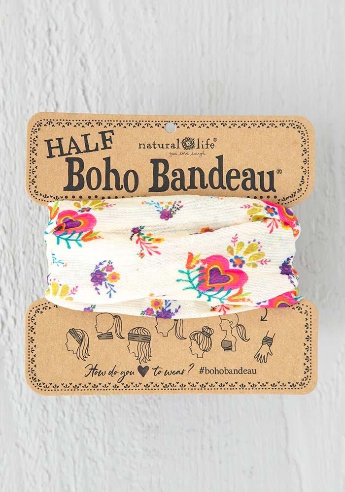 Half Boho Bandeau in Heart Flowers