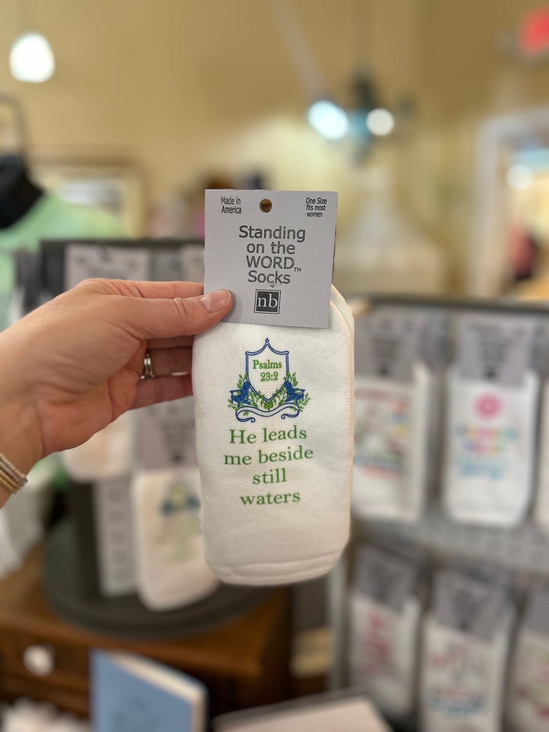 He leads me beside still waters- Socks