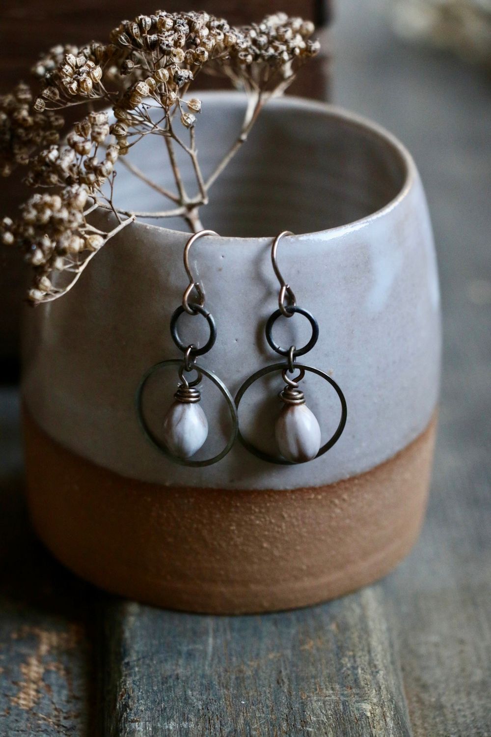 Hope Earrings in Natural Brass