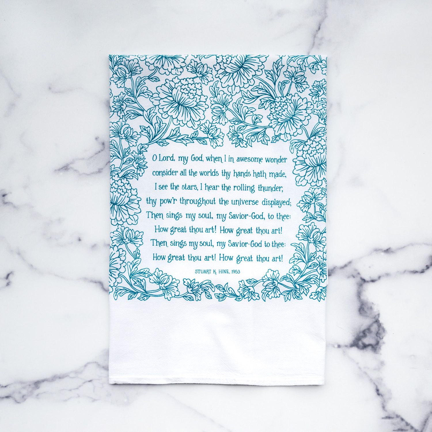 How Great Thou Art- hymn tea towel