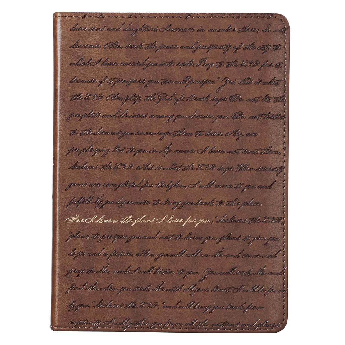 I Know The Plans Brown Handy Size Faux Leather Journal Jeremiah 29 12