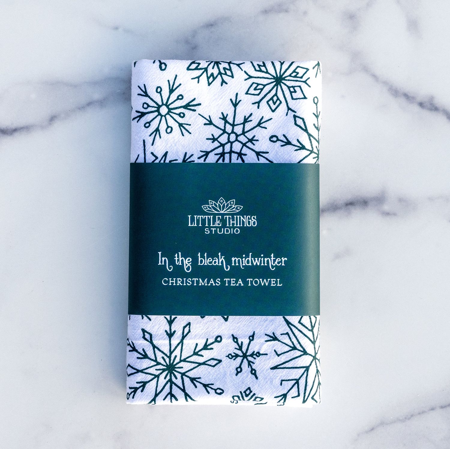 In the Bleak Midwinter Christmas Hymn Tea Towel