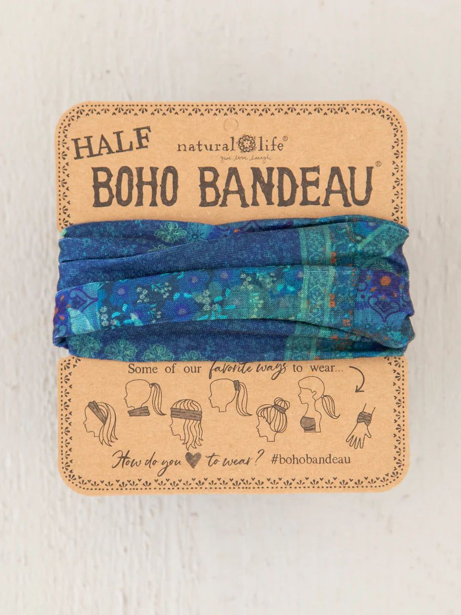 Indigo Patchwork Half Boho Bandeau