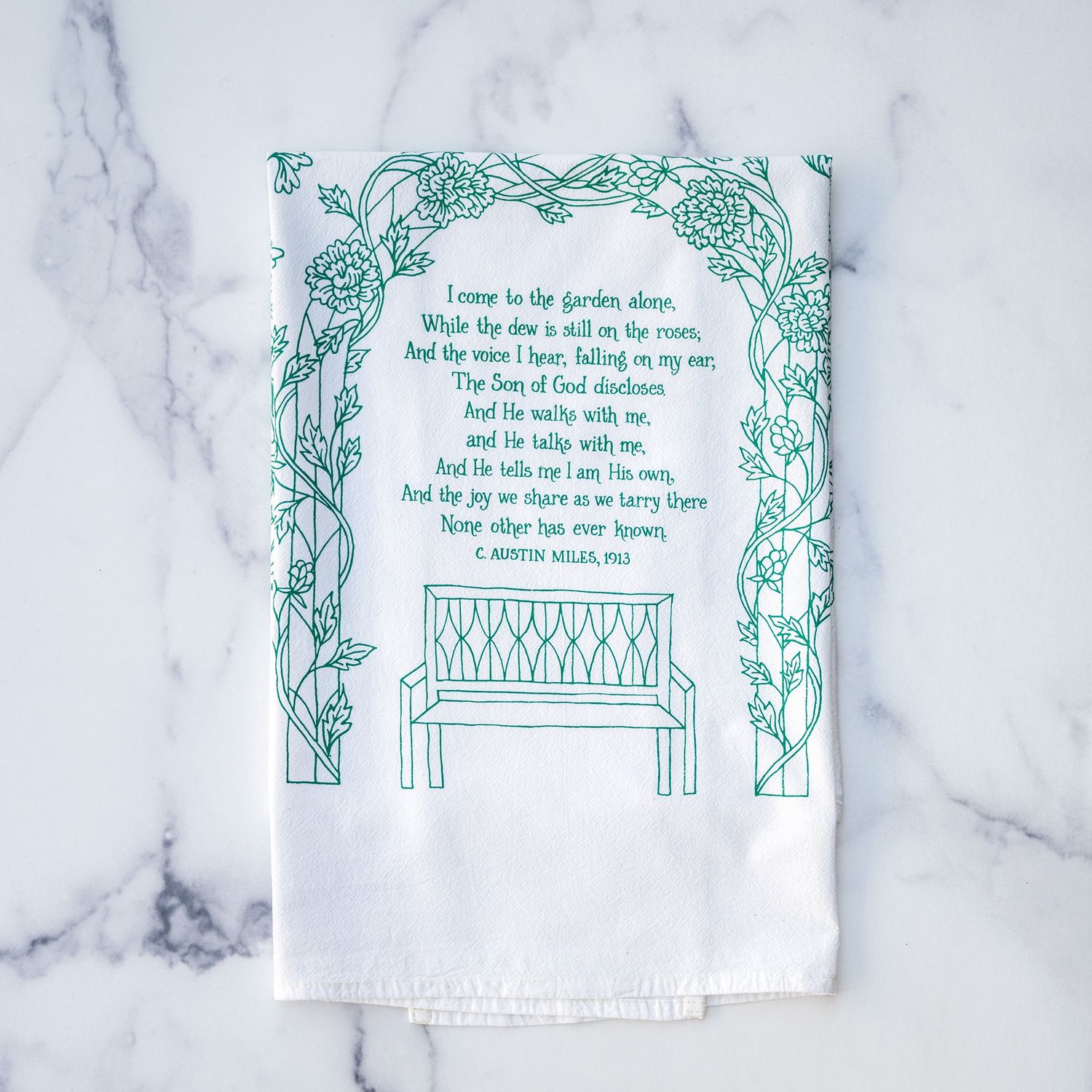 In The Garden- hymn tea towel