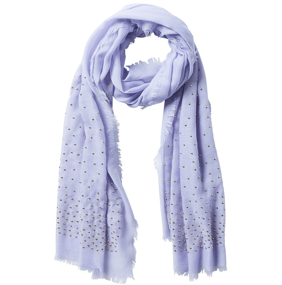 Iris Fringe Scarf with Gold Studs