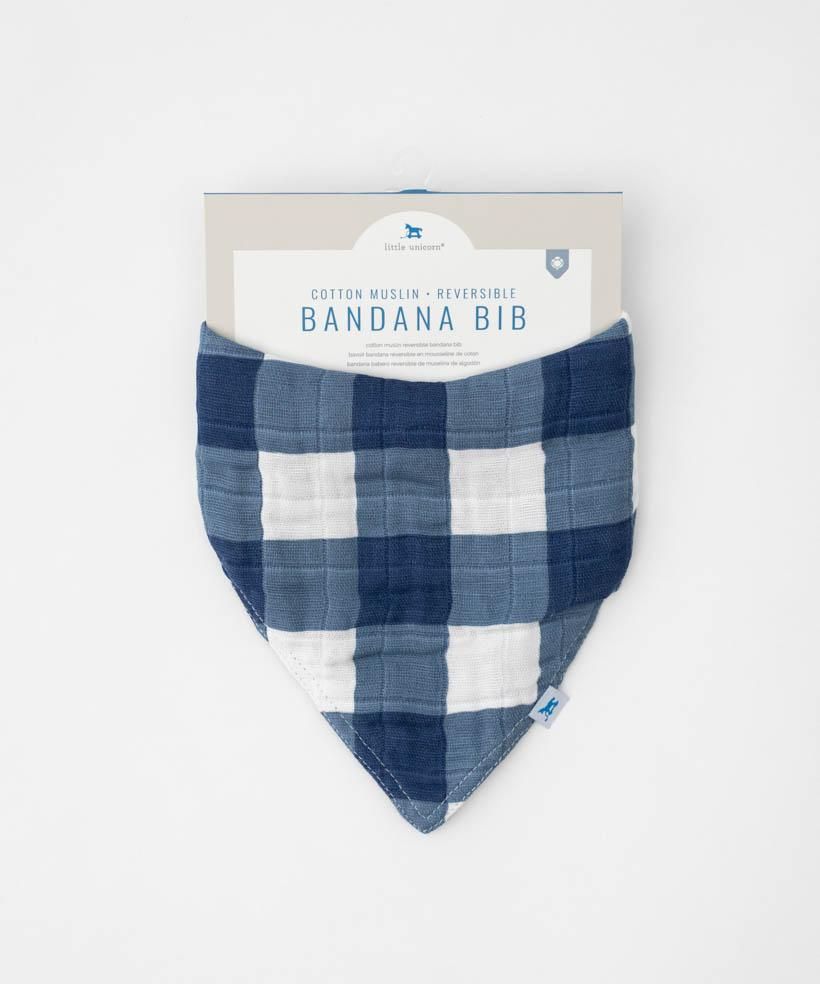 Jack Plaid Cotton Muslin Bandana Bib