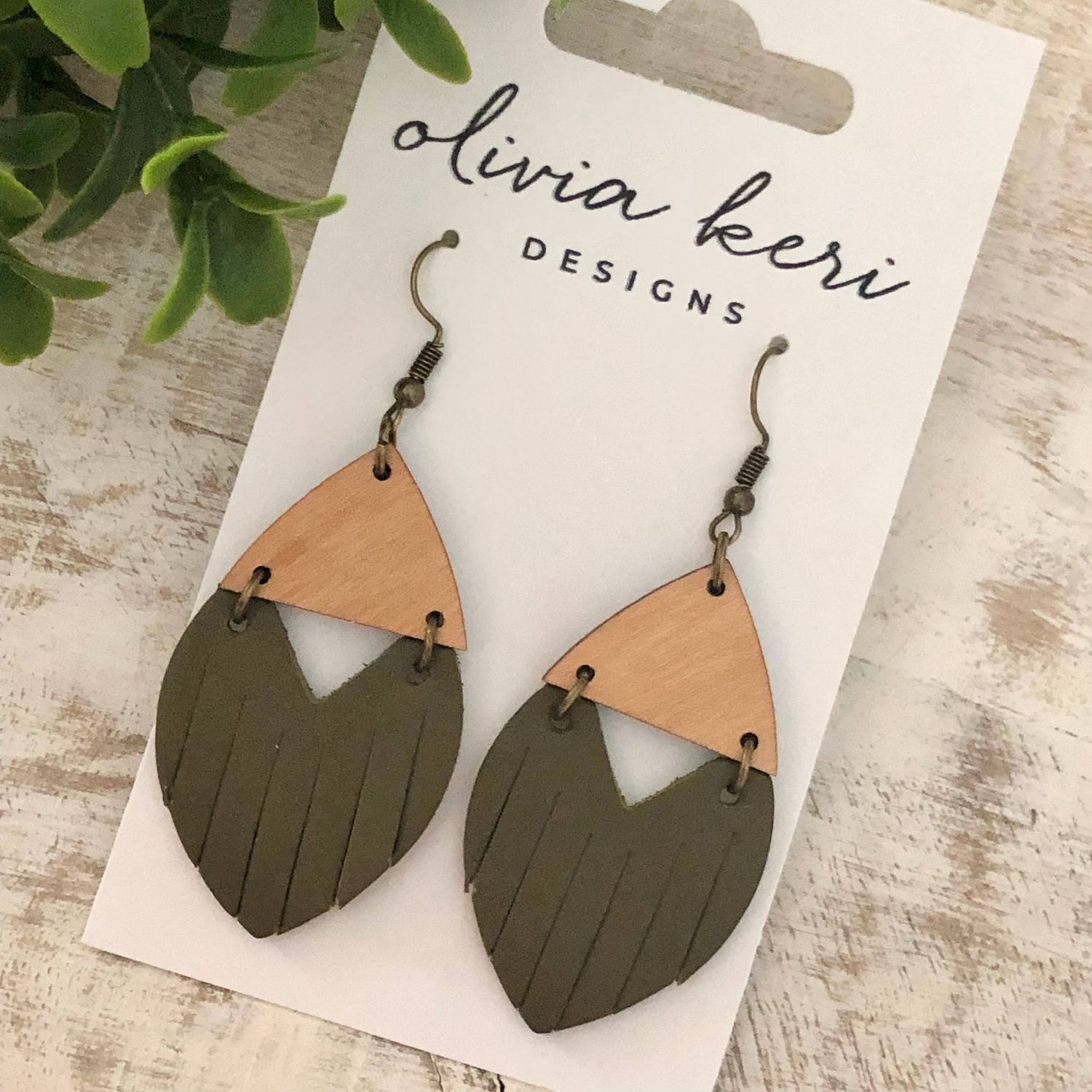 Josie Earrings - Olive