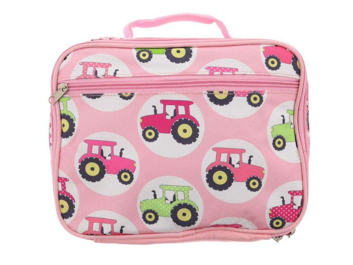 Kids Big Pink Tractor Lunch Box