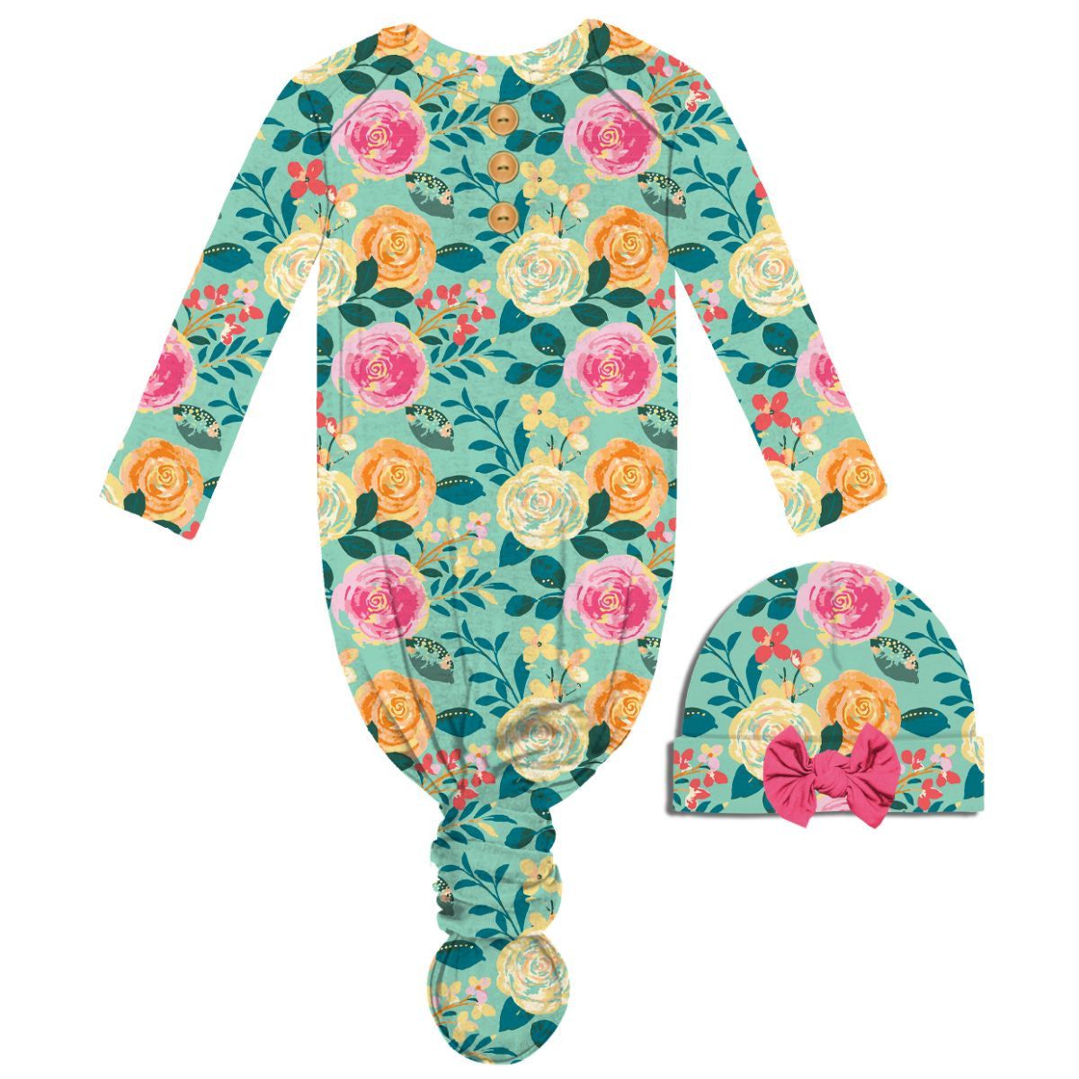 Kids you Grow, Girl! Infant Gown and Beanie Set