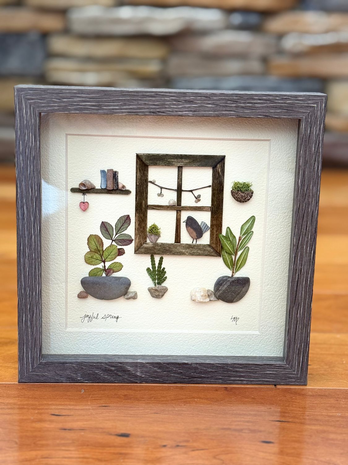 Joyful Spring Pebble Art