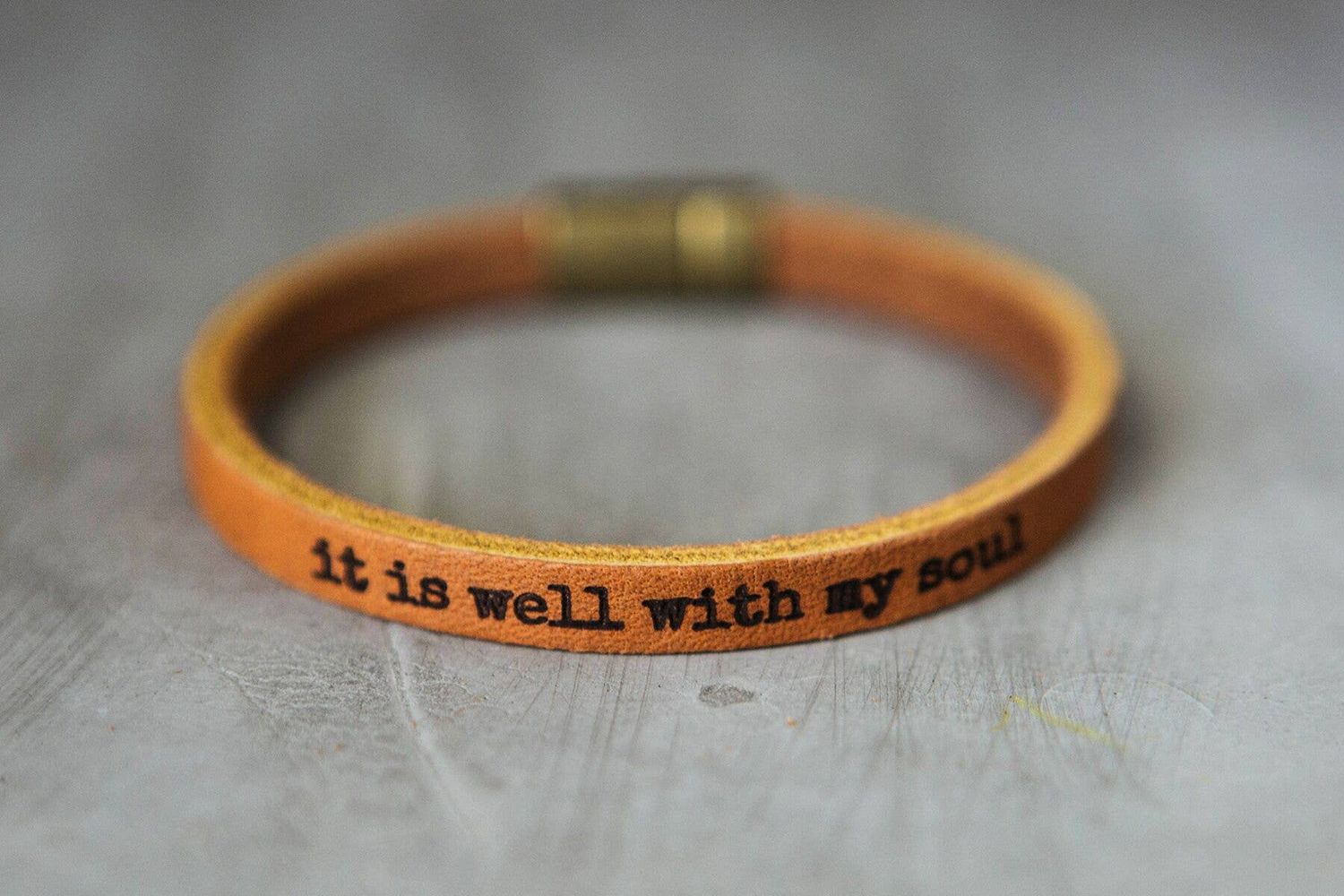 It Is Well With My Soul Leather Bracelet