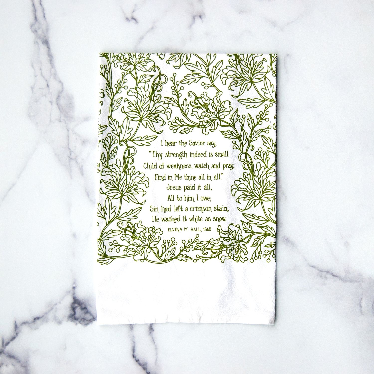 Jesus Paid It All - hymn tea towel
