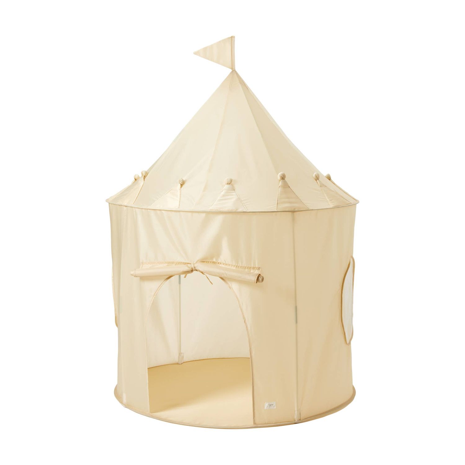 Kids Play Tent Castle with Recycled Fabric - Solids: Beige