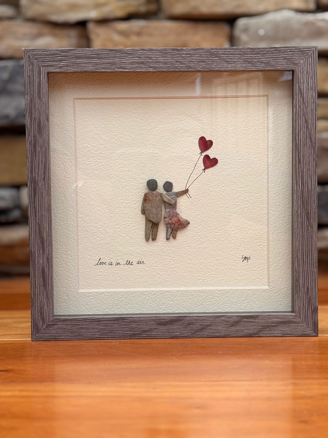 Love is in the Air Pebble Art