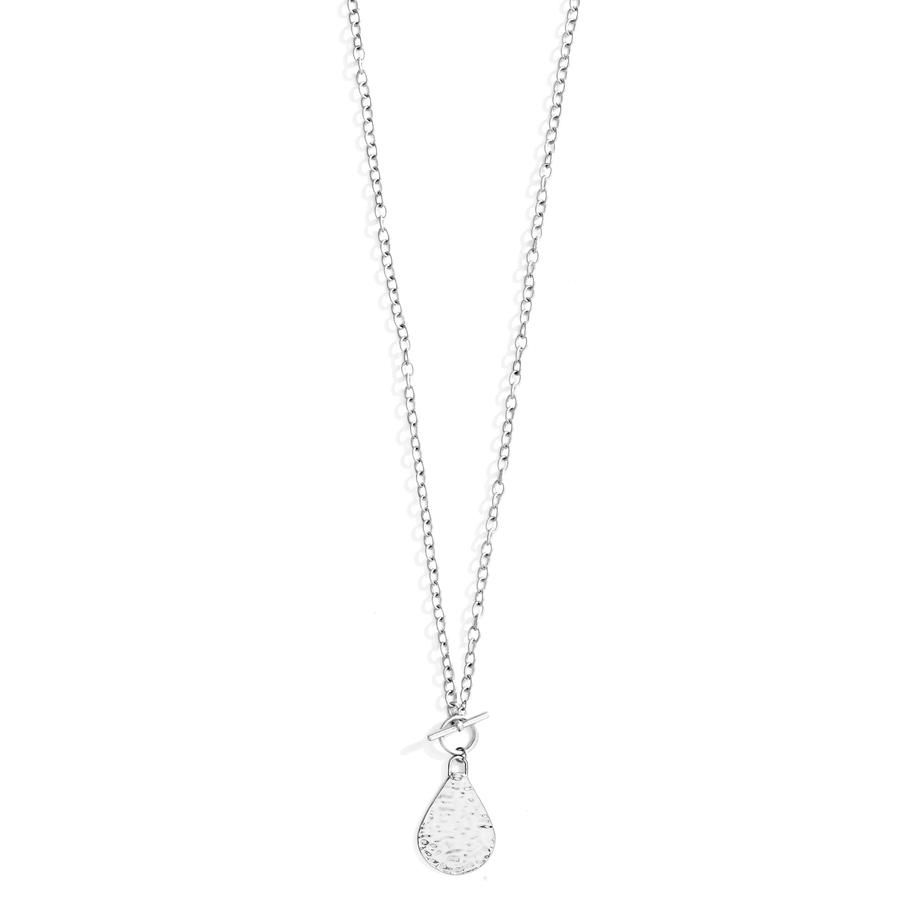 Long Toggle Closure Necklace in Silver