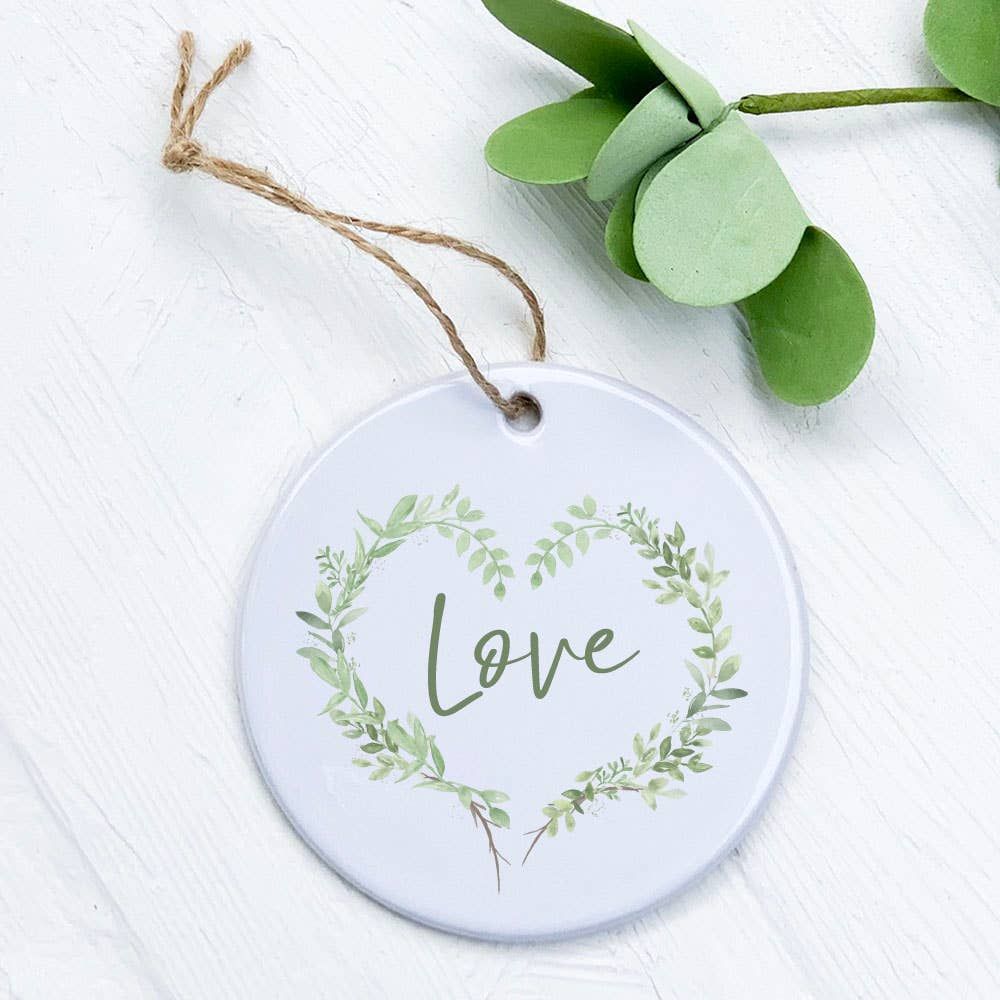 Love Greenery Heart Wreath Ornament