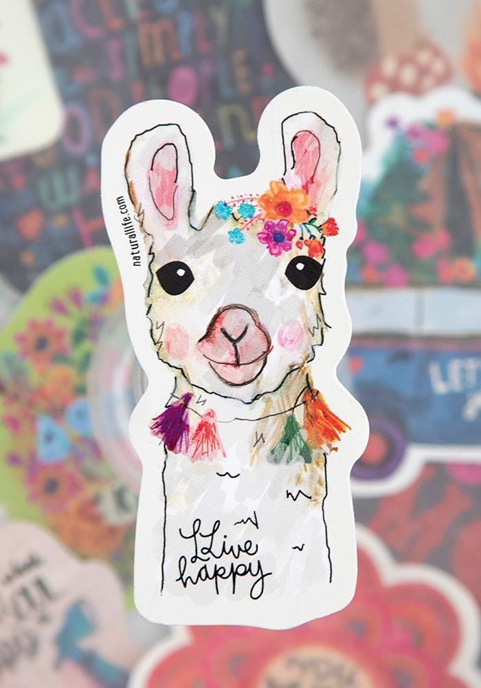 Llive Happy Llama Vinyl Sticker