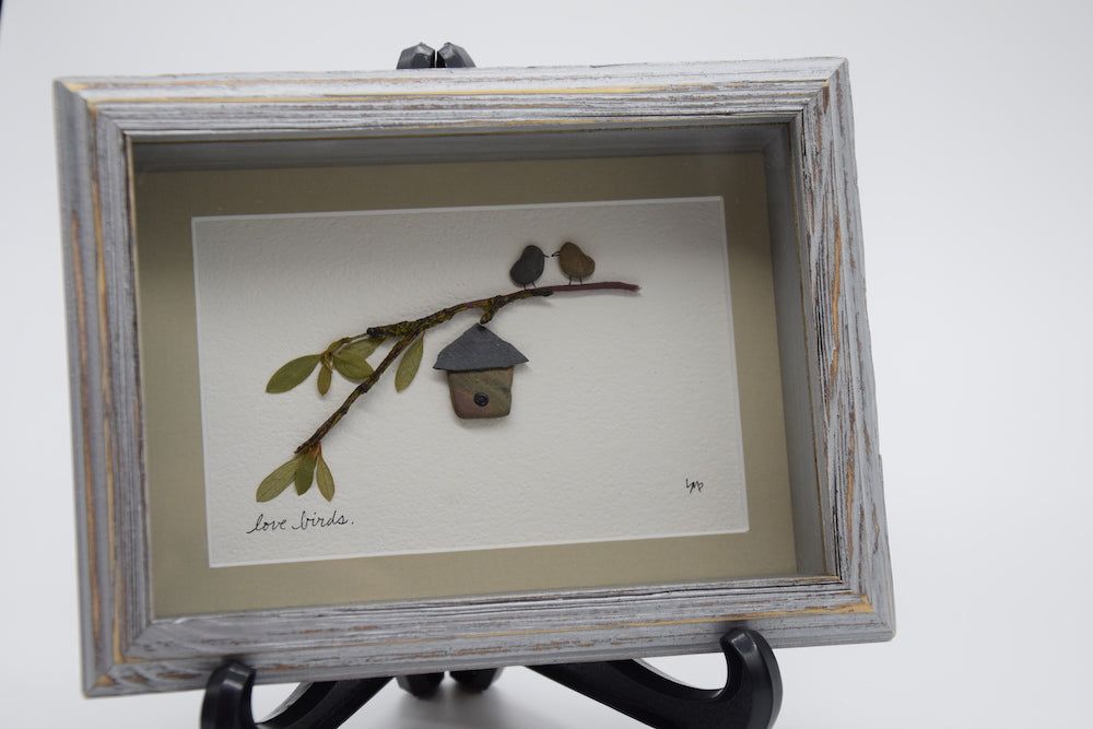 Love Birds Pebble Art