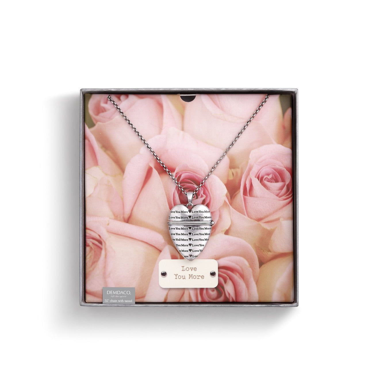 Love You More- Heart Pendant