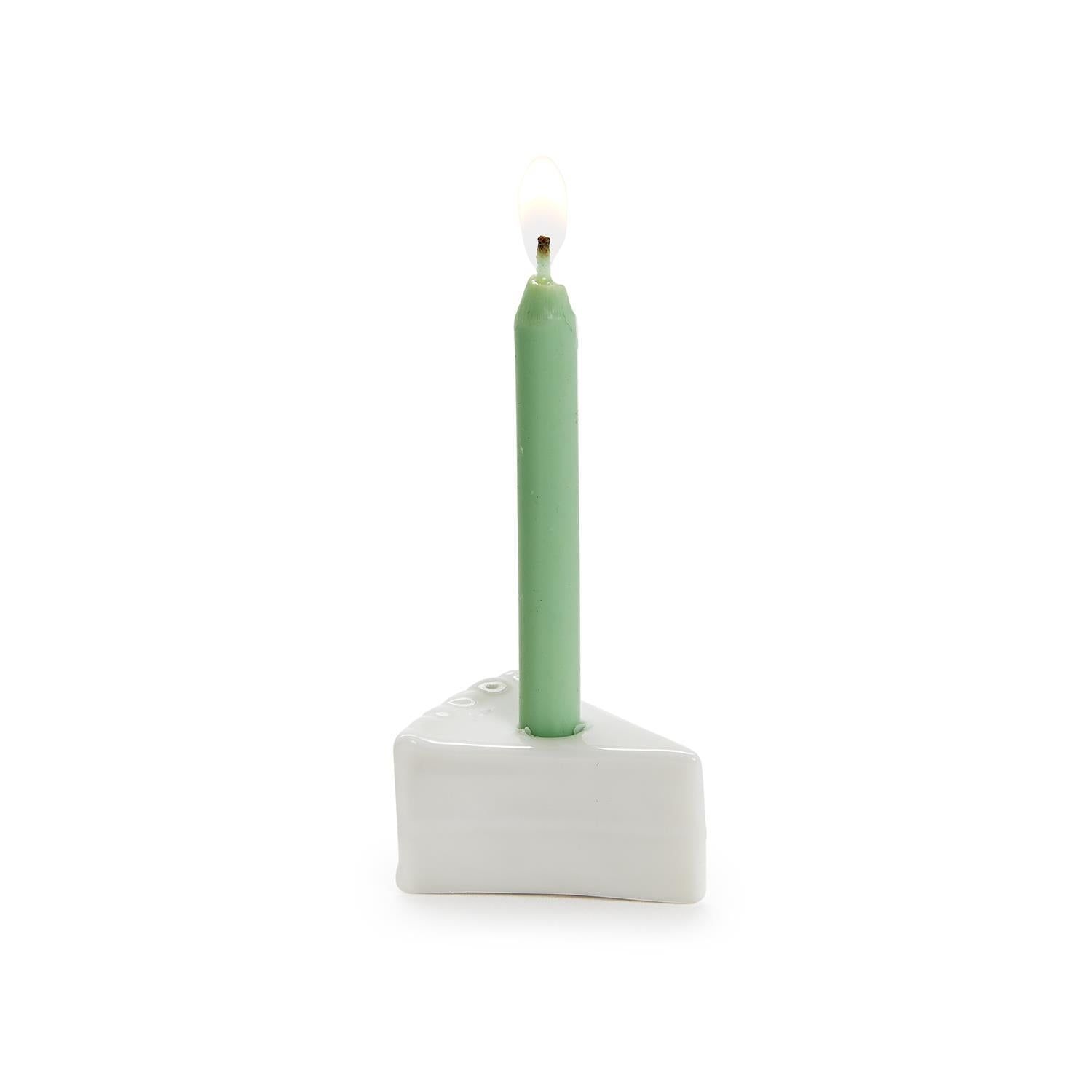 May All Your Wishes Come True Slice of Cake with Candle