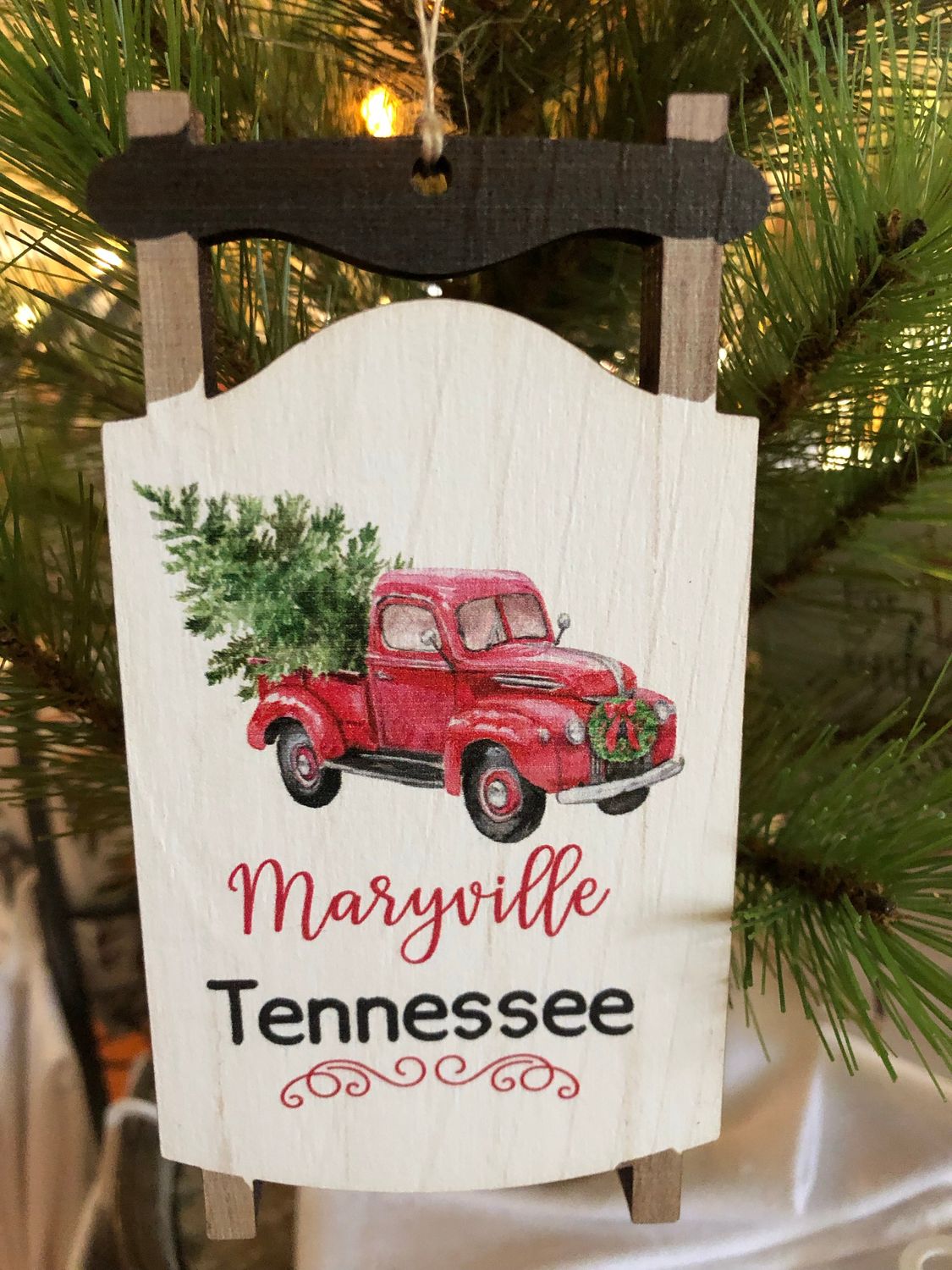 Maryville, Tennessee Christmas Truck Ornament