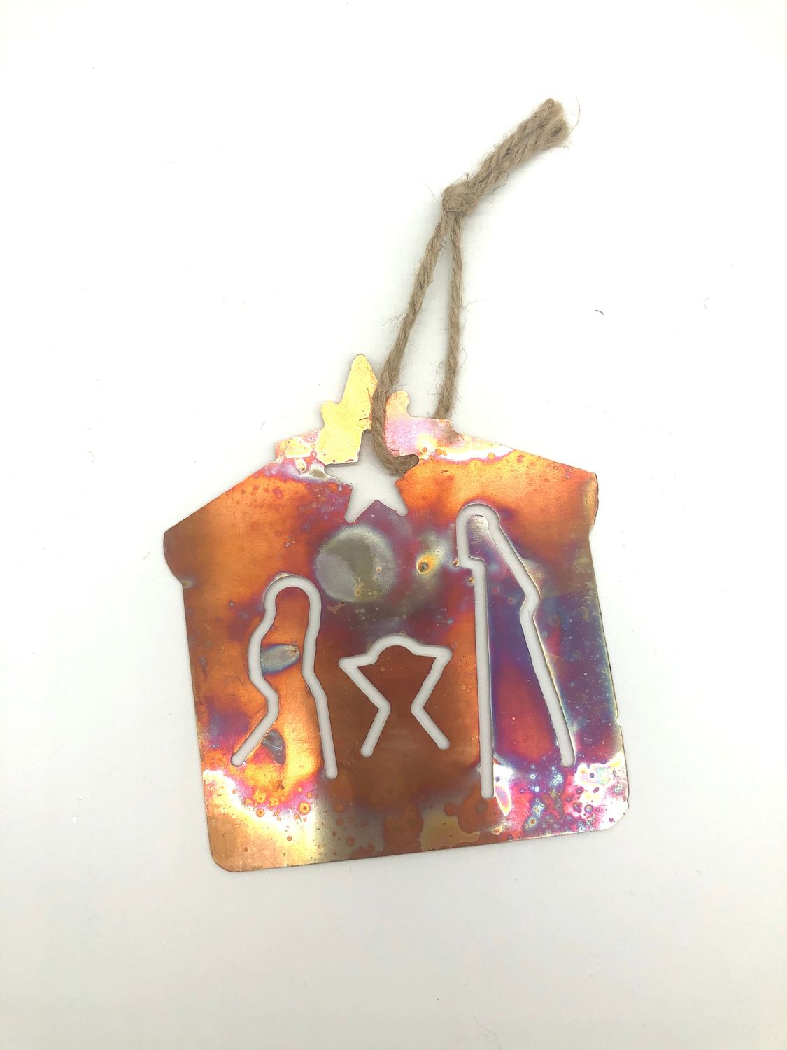 Metal Nativity Scene- Christmas Ornament
