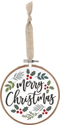 Merry Christmas Embroidery Ornament