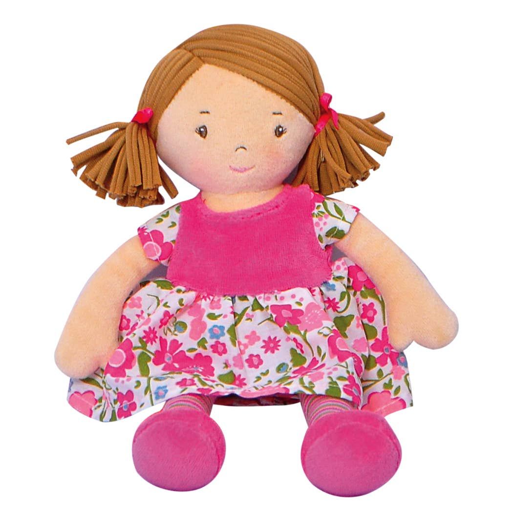 Little Fran Doll Lt. brown hair pink dress