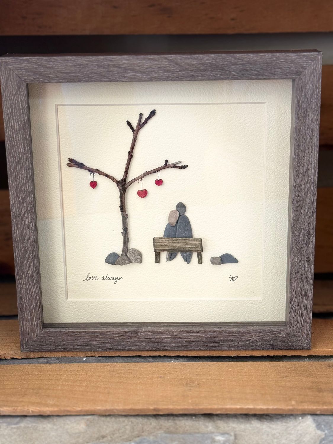 Love Always Pebble Art