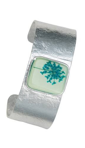 Lace Flower Seafoam Square Cuff