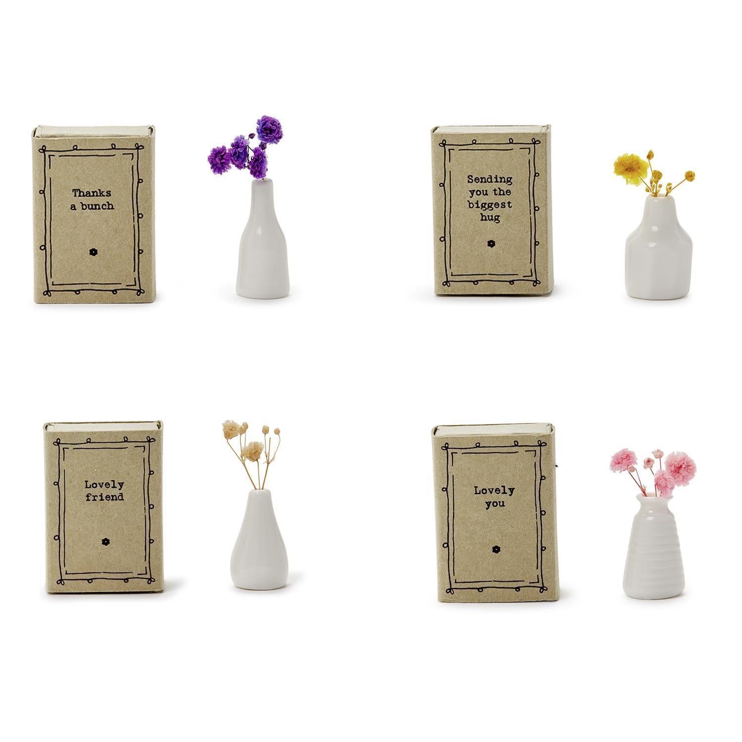 Lovely Matchbox Vase with Flowers