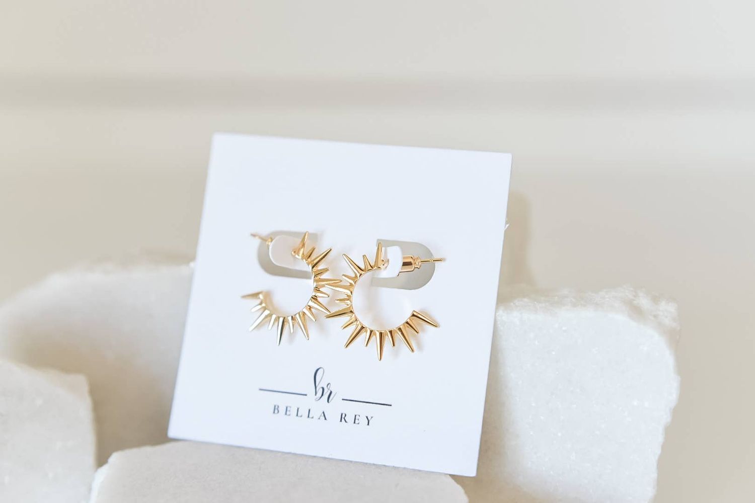 Mikel 18k gold stud earrings-non tarnish-hypoallergenic