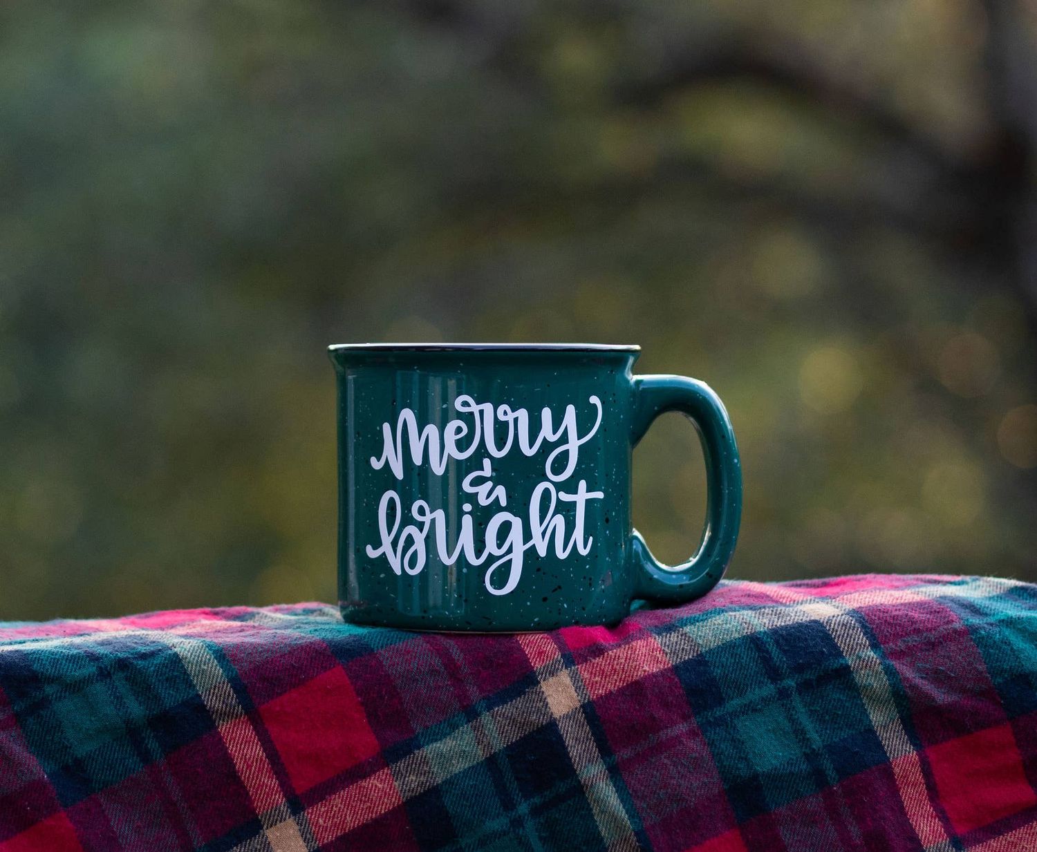 Merry &amp; Bright Christmas Campfire Mug