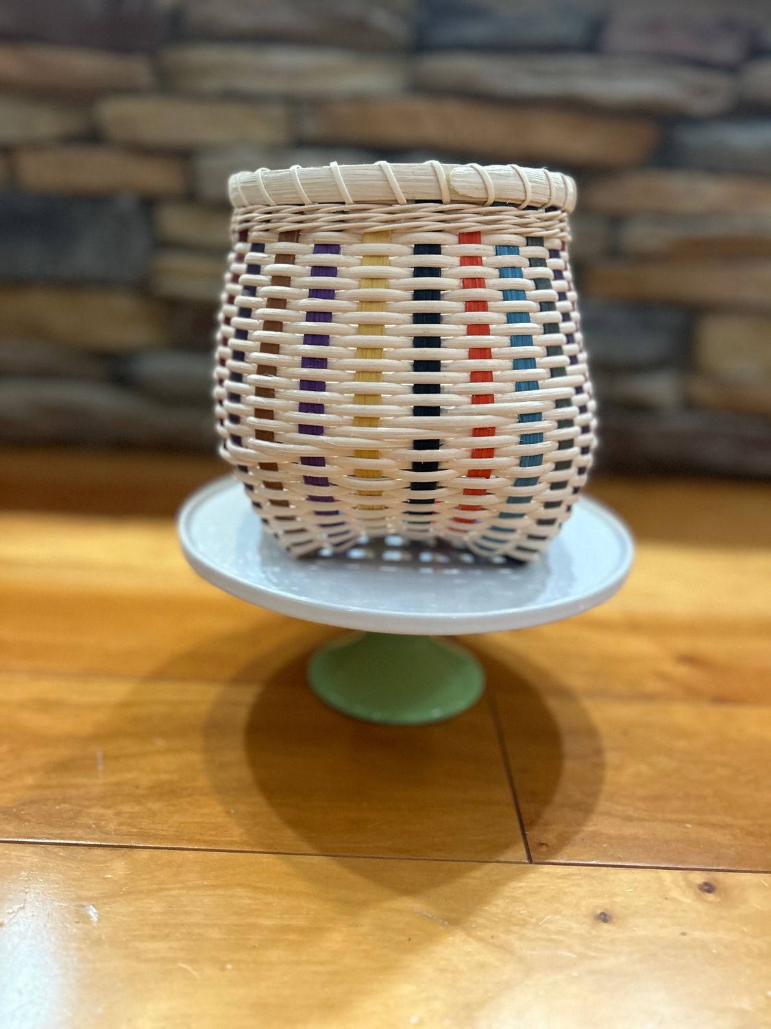 Multi-Colored Barnyard Cat Basket