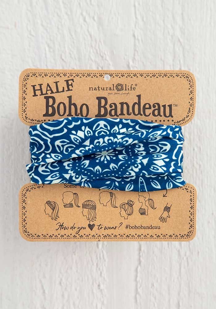 Navy Mandala Half Boho Bandeau