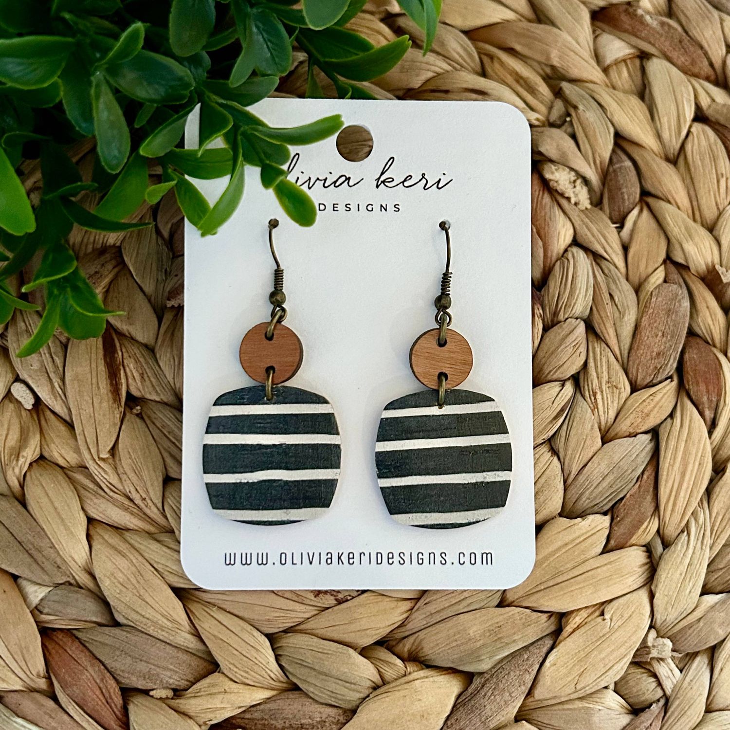 Nora Earrings - Black Stripes