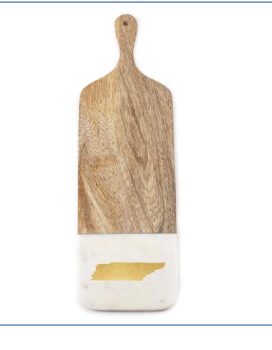 Marble &amp; Wood Tennessee Cutting Board