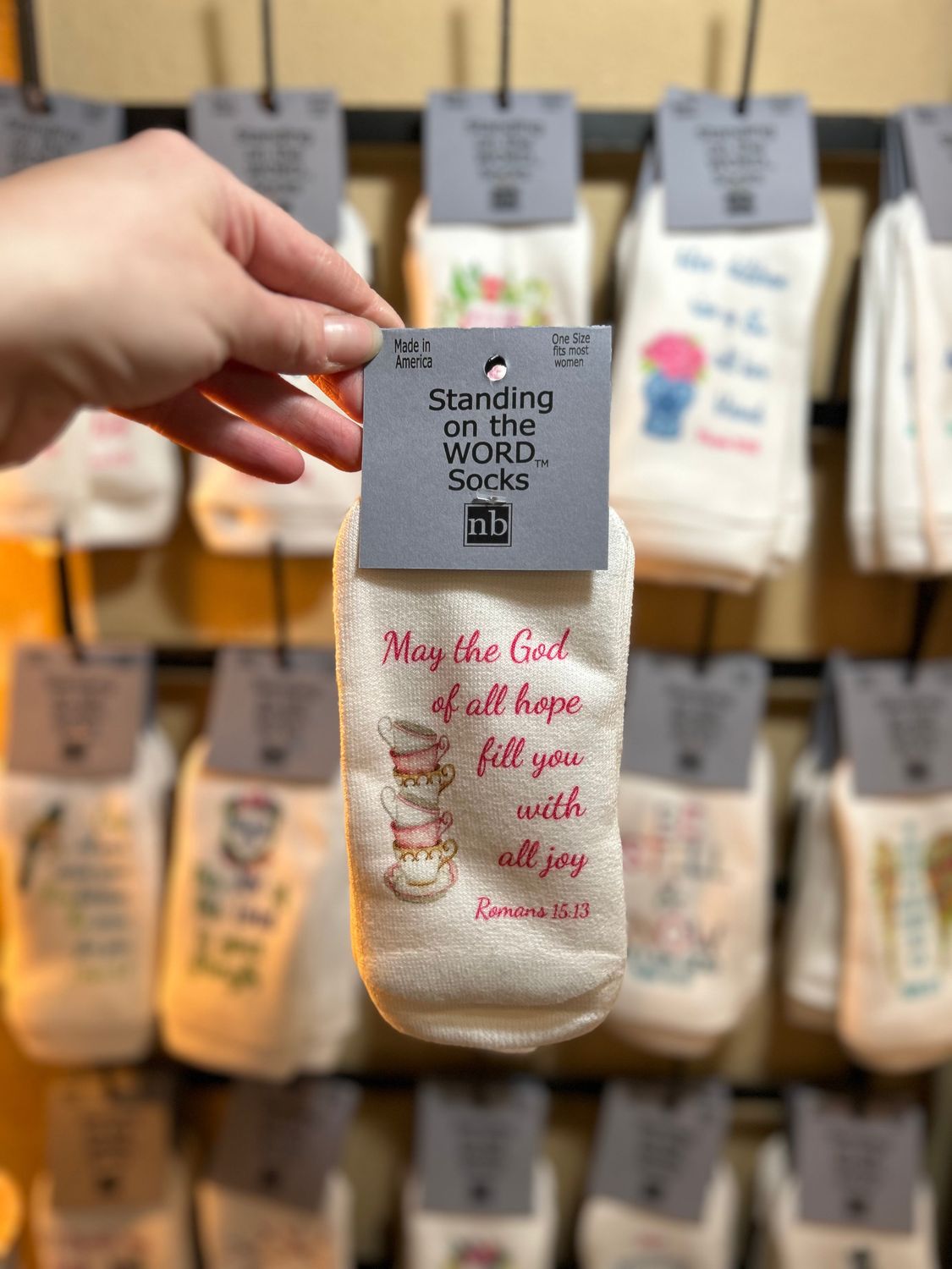 May the God of all hope fill you with all joy- Socks