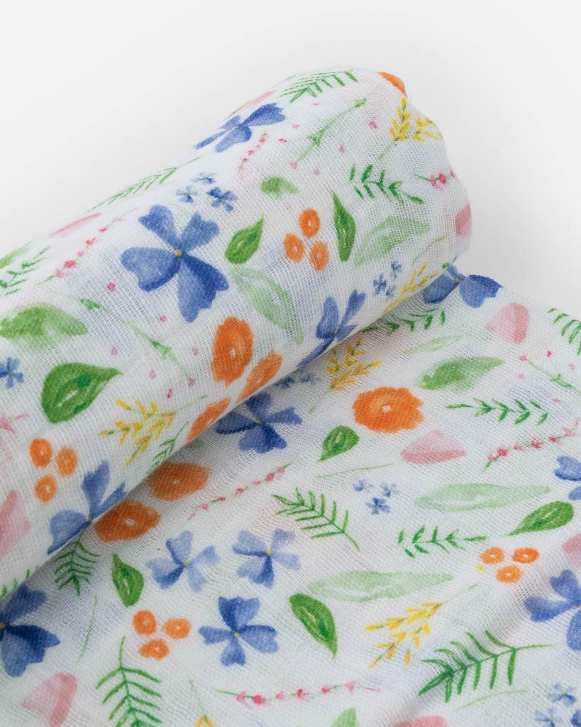 Mountain Bloom Cotton Muslin Swaddle