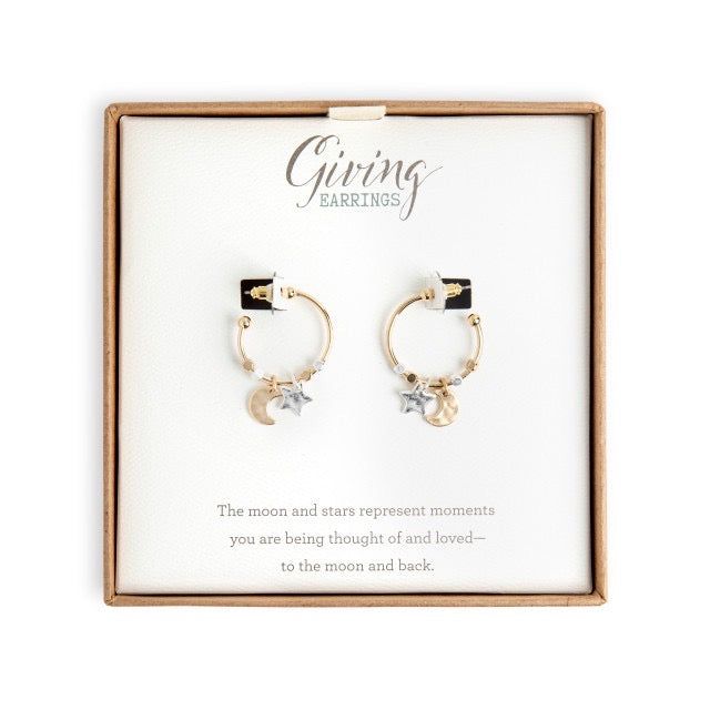 Moon &amp; Stars Giving Earrings