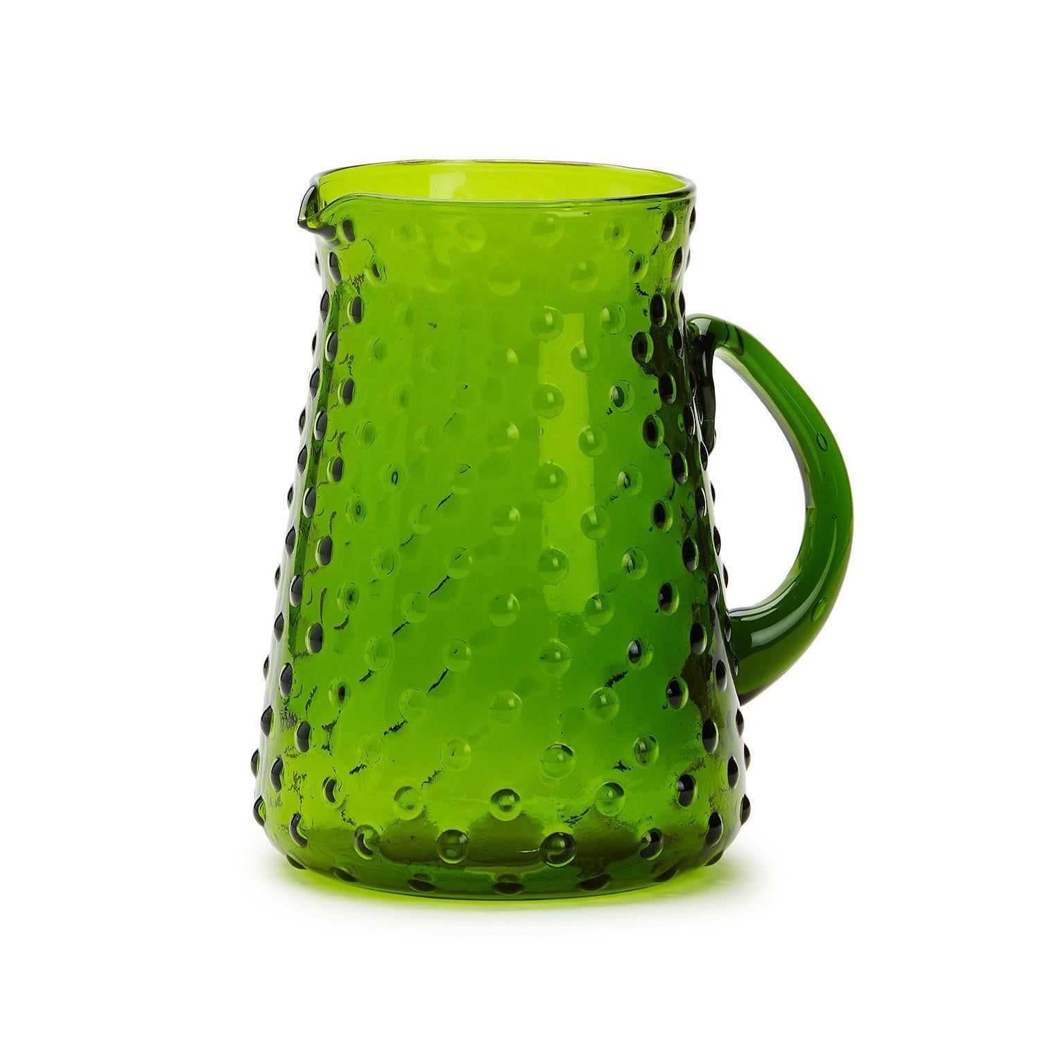 Moss Hobnail Jug (Food Safe) - Recycled Glass