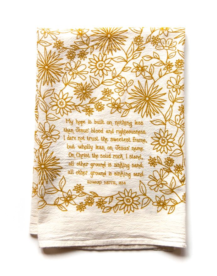 My hope is built- hymn tea towel
