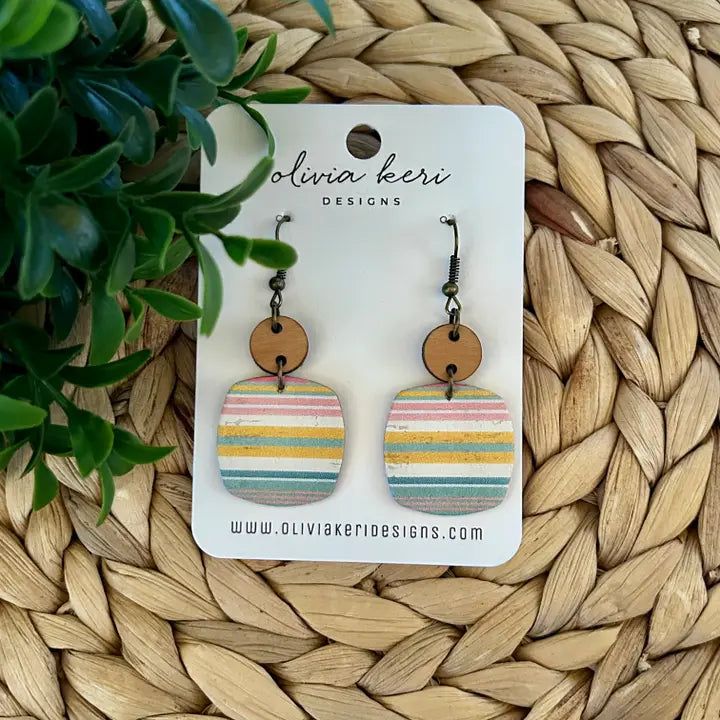 Nora Earrings - Bright Stripes
