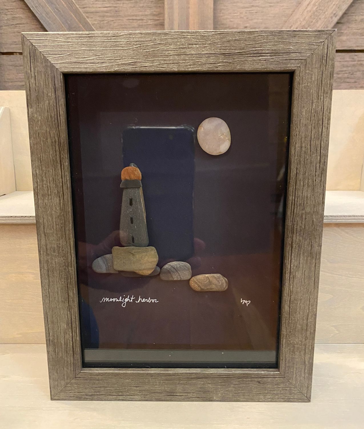 Moonlight Harbor Pebble Art
