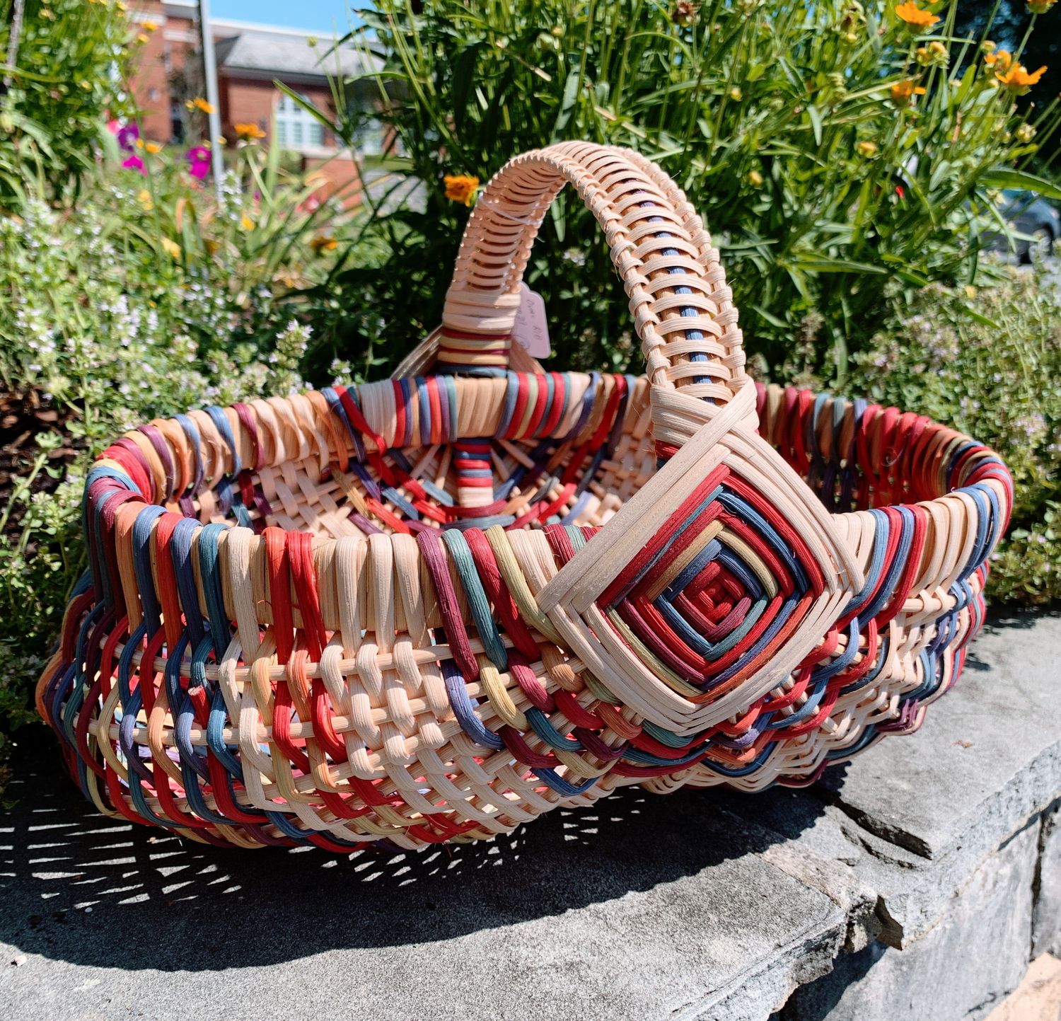 Multi-Colored Oval Rib Basket