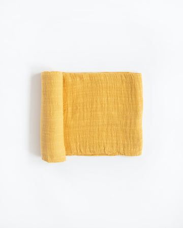 Mustard Cotton Muslin Swaddle