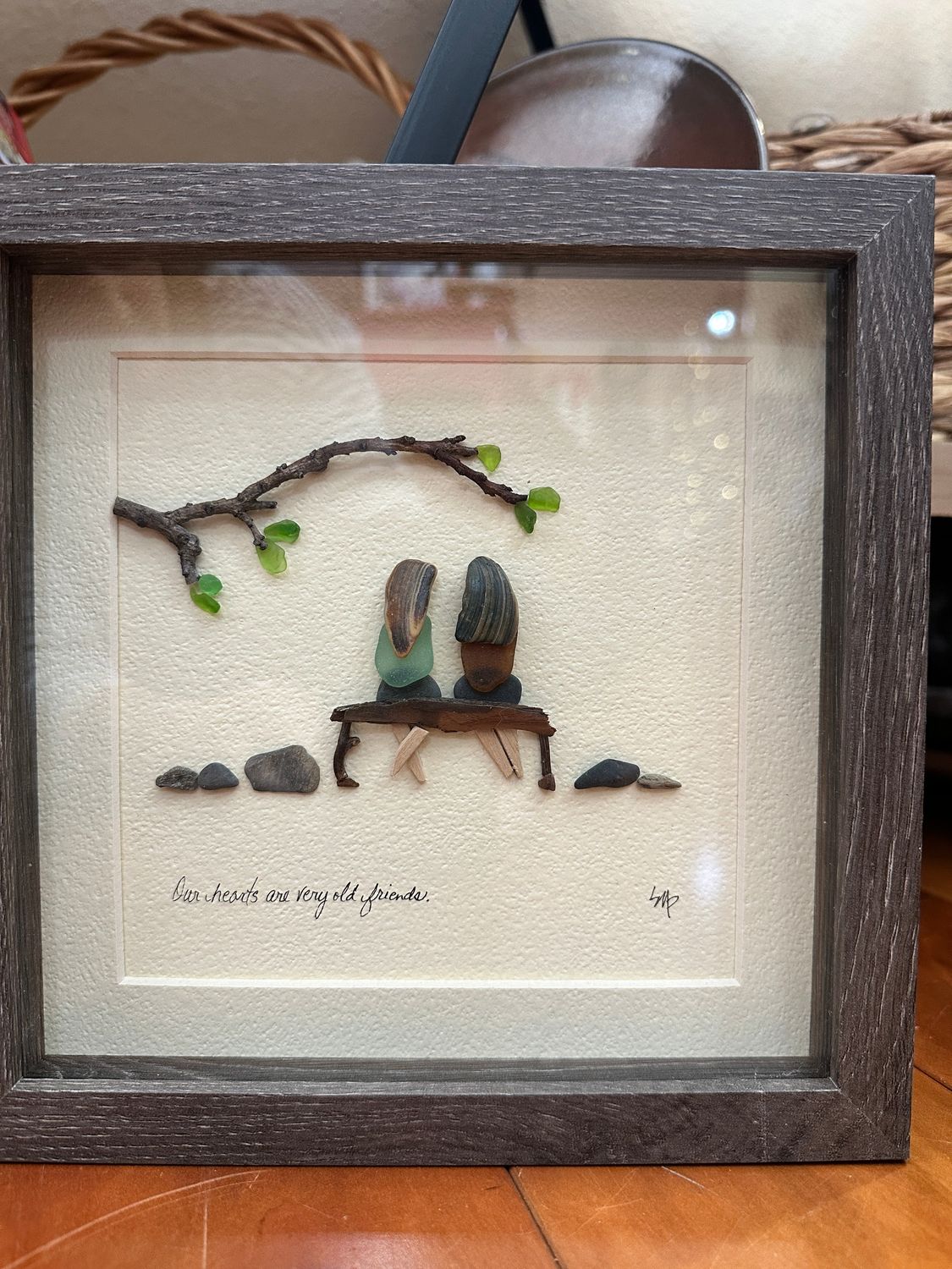 Our Hearts Are Very Old Friends Pebble Art