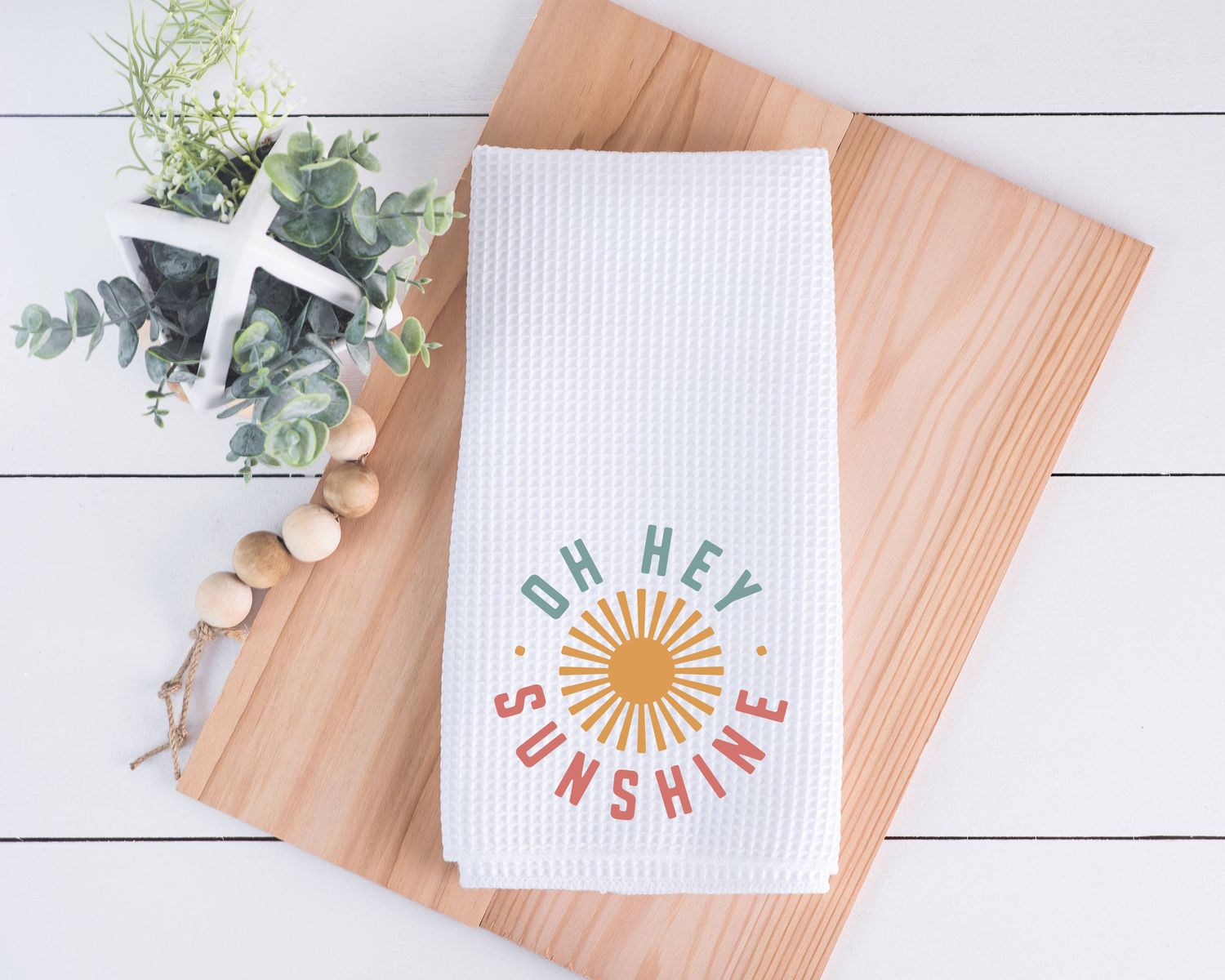 OH HEY SUNSHINE Waffle Towel Spring, Summer